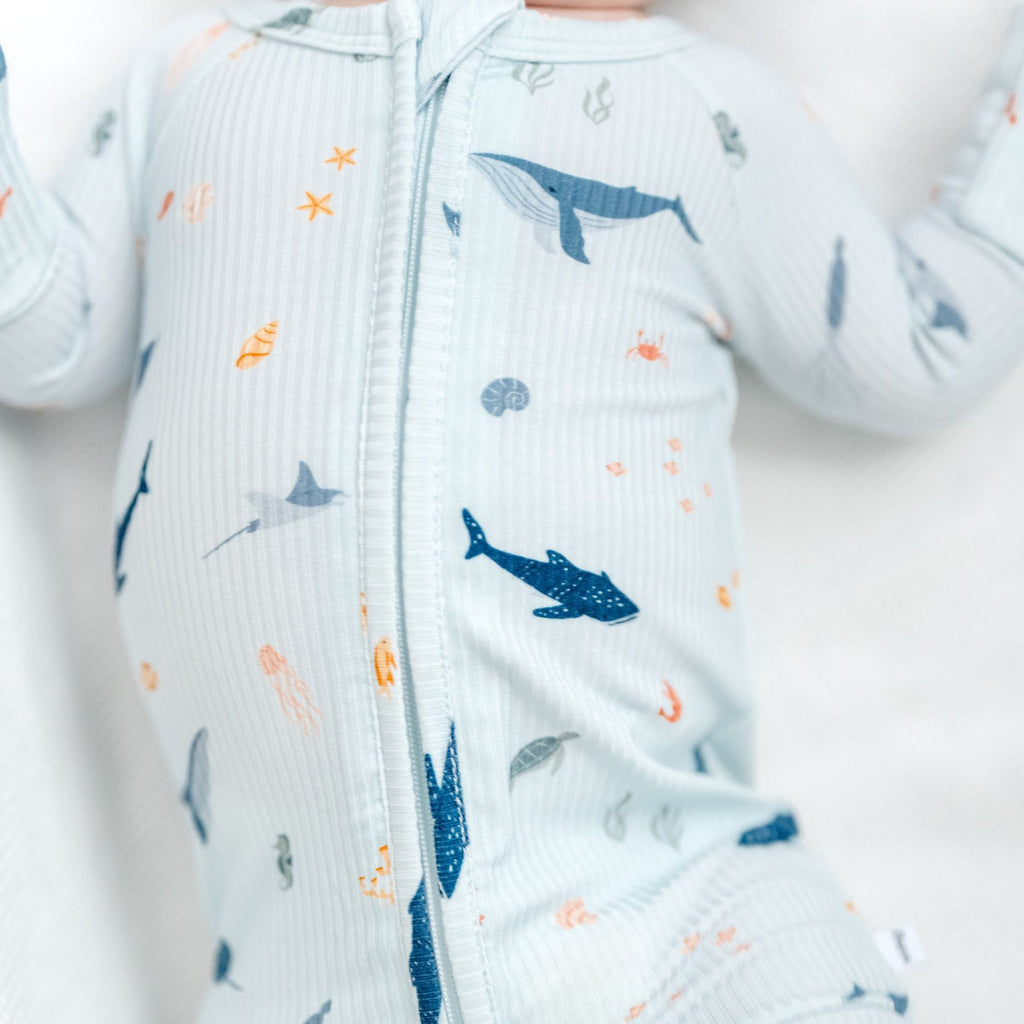 Under The Sea Small Ribbed Zip Romper