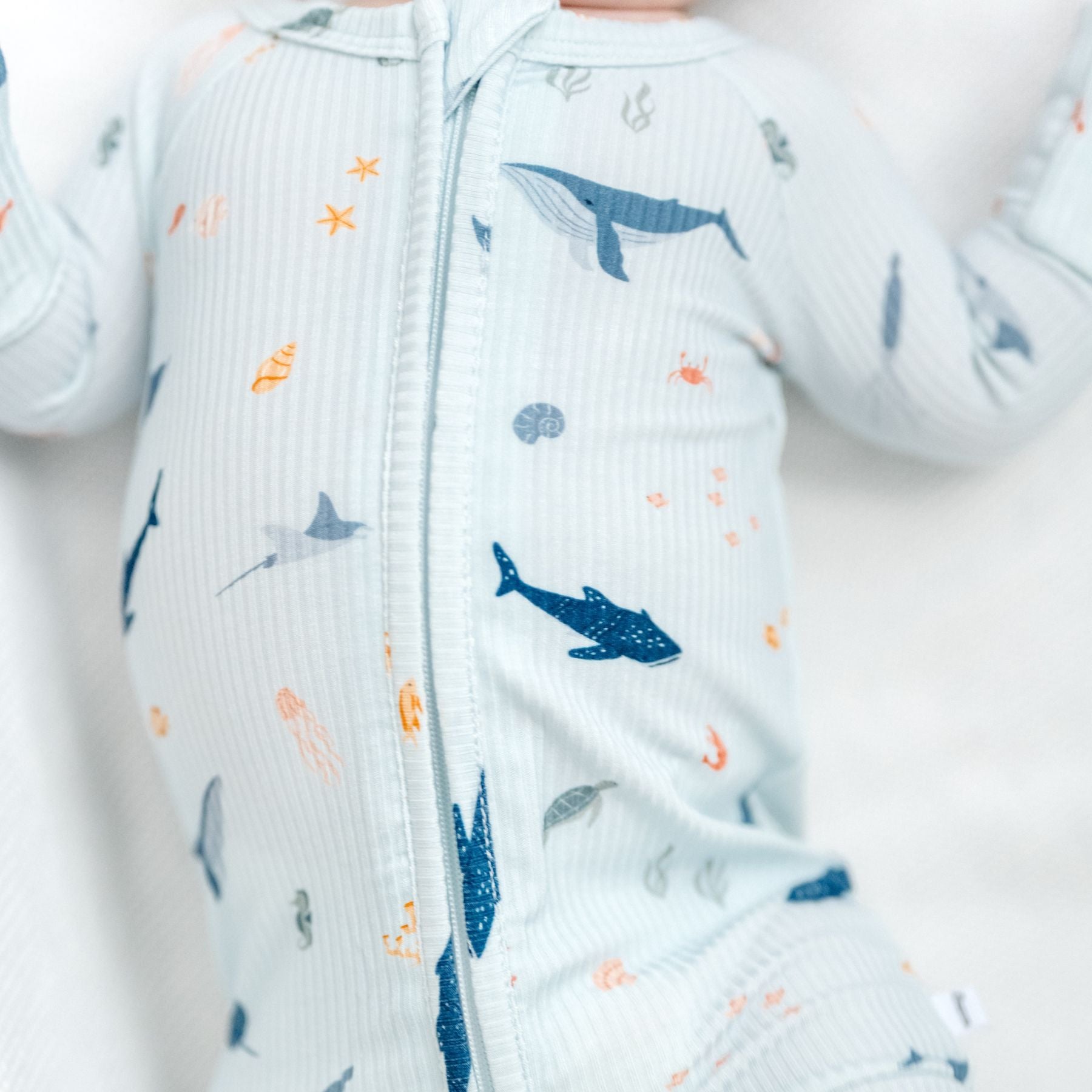 Under The Sea Small Ribbed Zip Romper