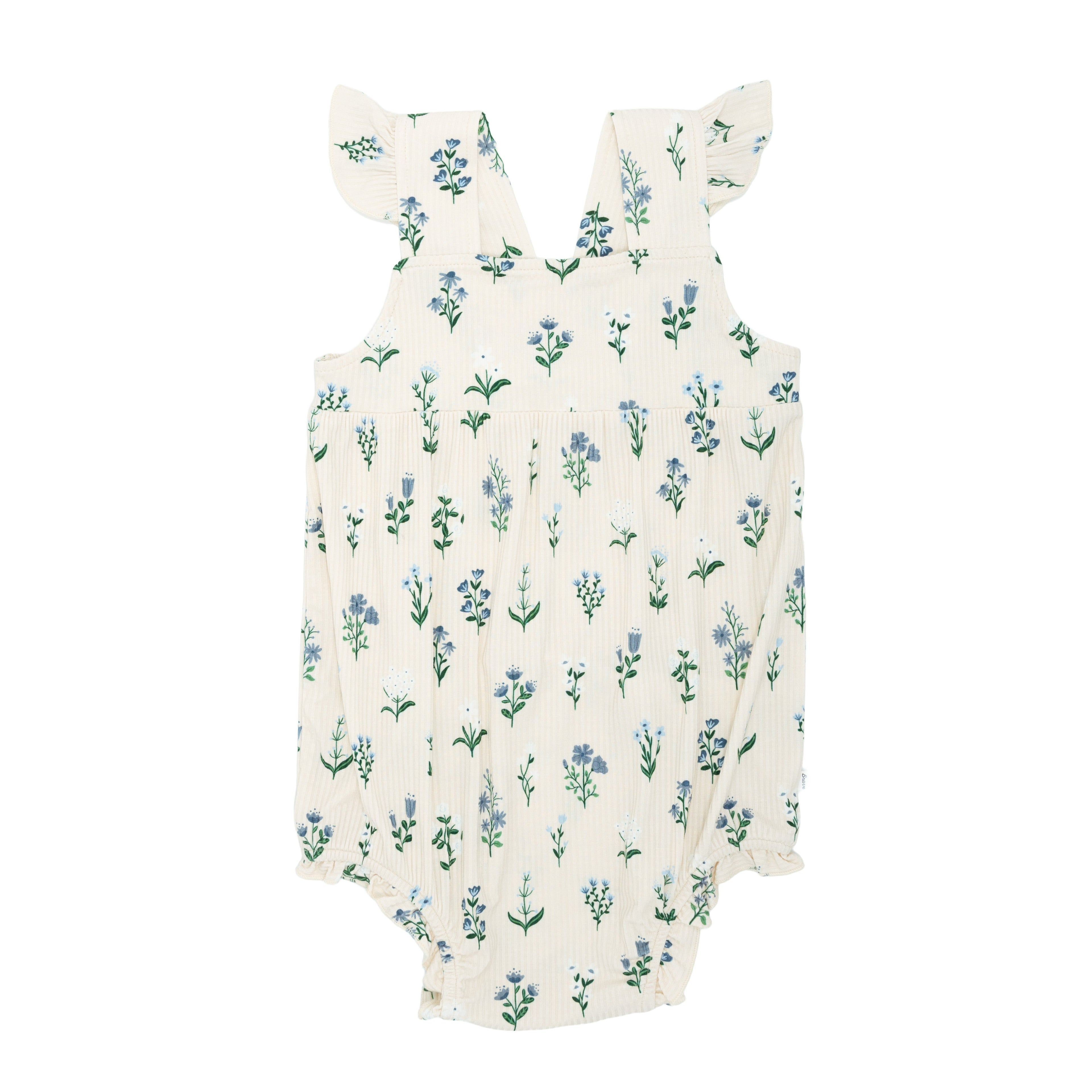 Morning Meadow Small Ribbed Flutter Sleeve Romper