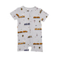 Trains Small Ribbed Summer Zip Romper