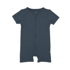 Dark Steel Blue Small Ribbed Summer Zip Romper