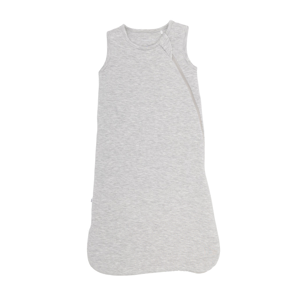 Gray sleeveless sleeping bag on a white background