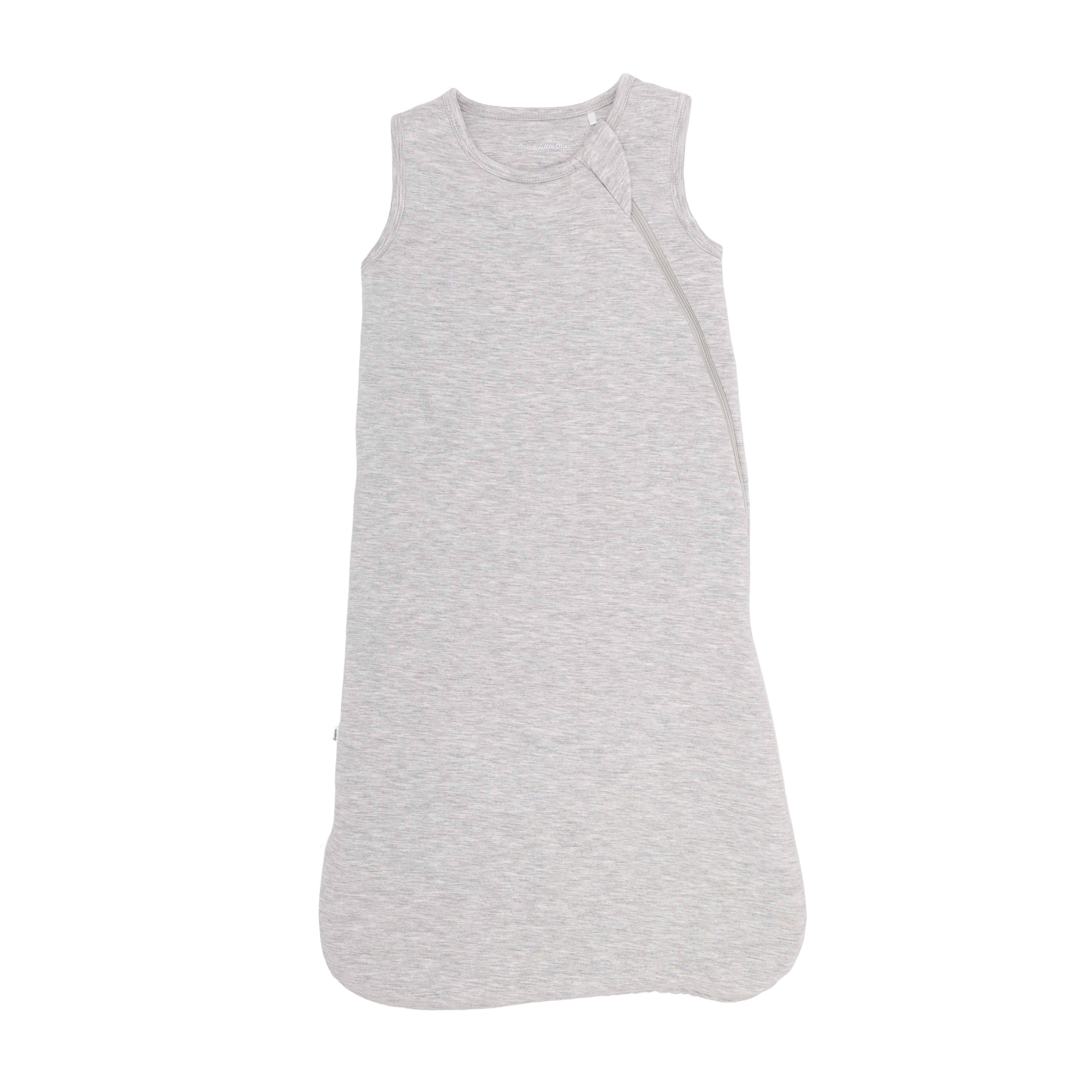 Gray sleeveless sleeping bag on a white background