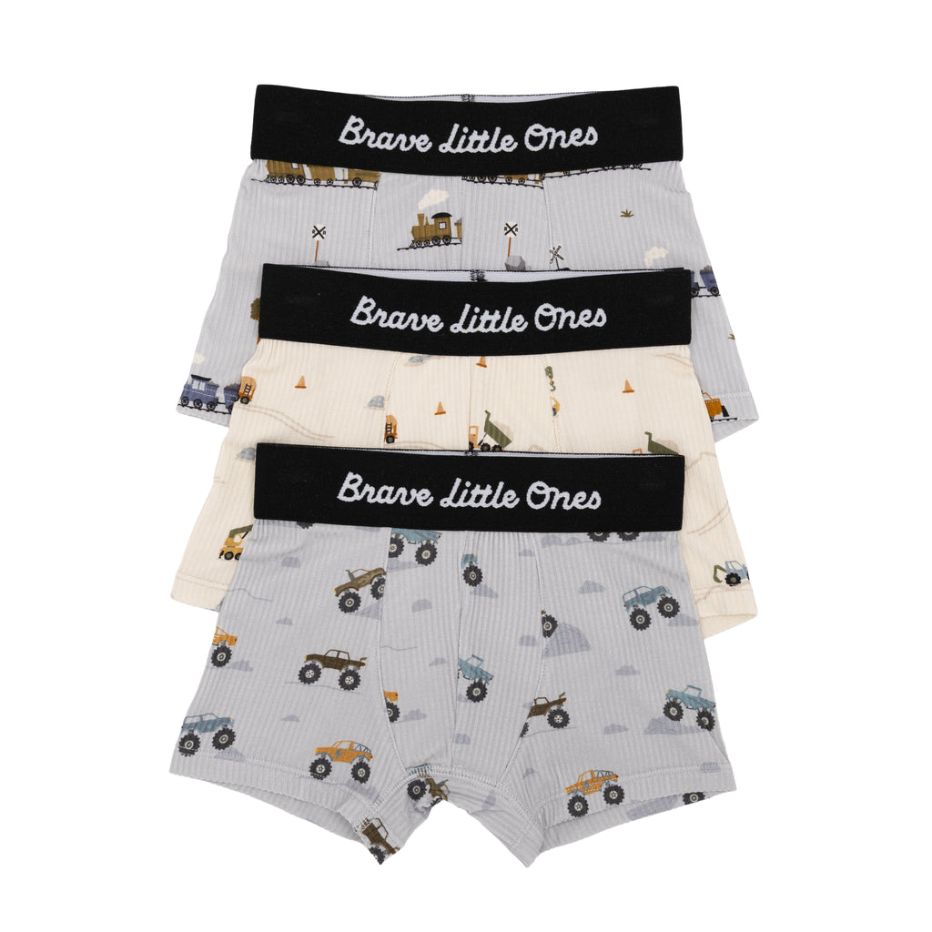 Monster Trucks, Construction and Trains Boxer Brief 3 pack