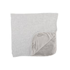 Gray baby blanket with soft texture on a white background