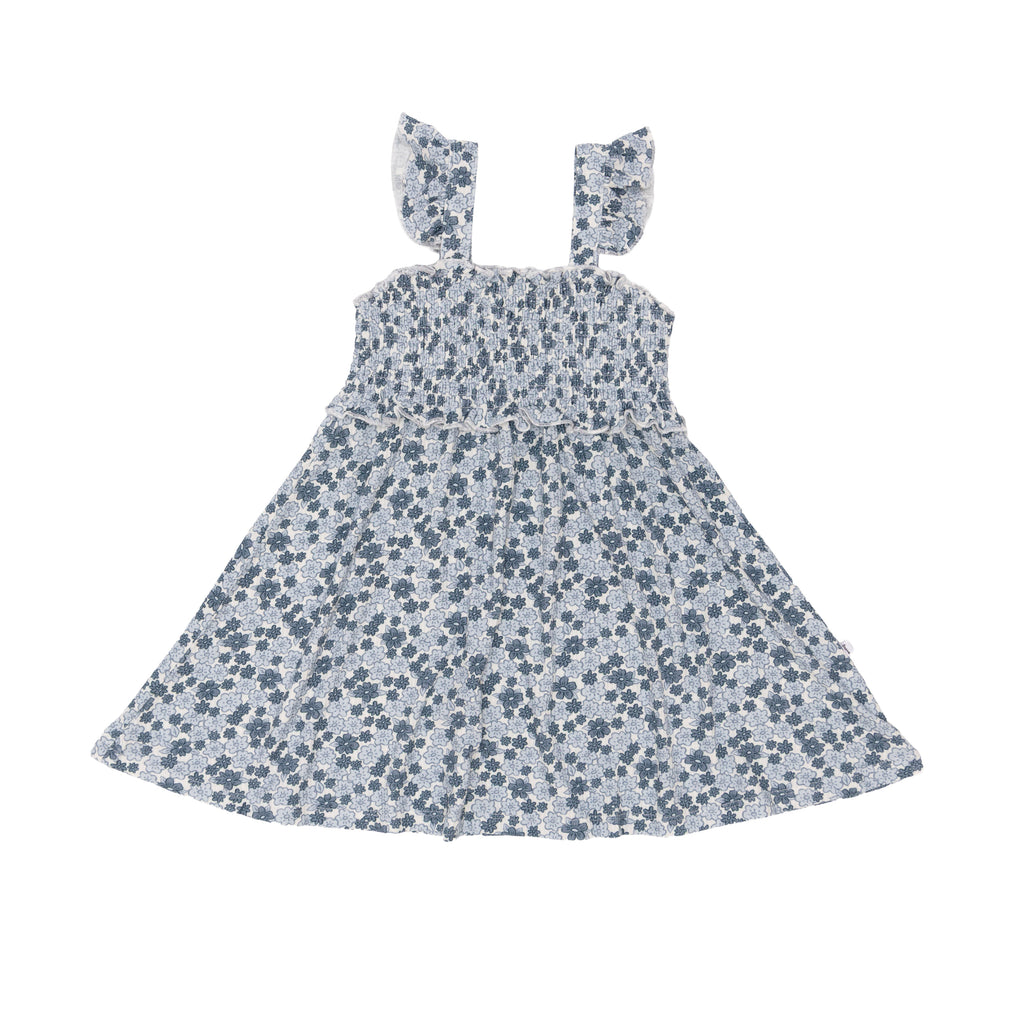 Bluebell Blossoms Small Ribbed Flutter Sleeve Dress