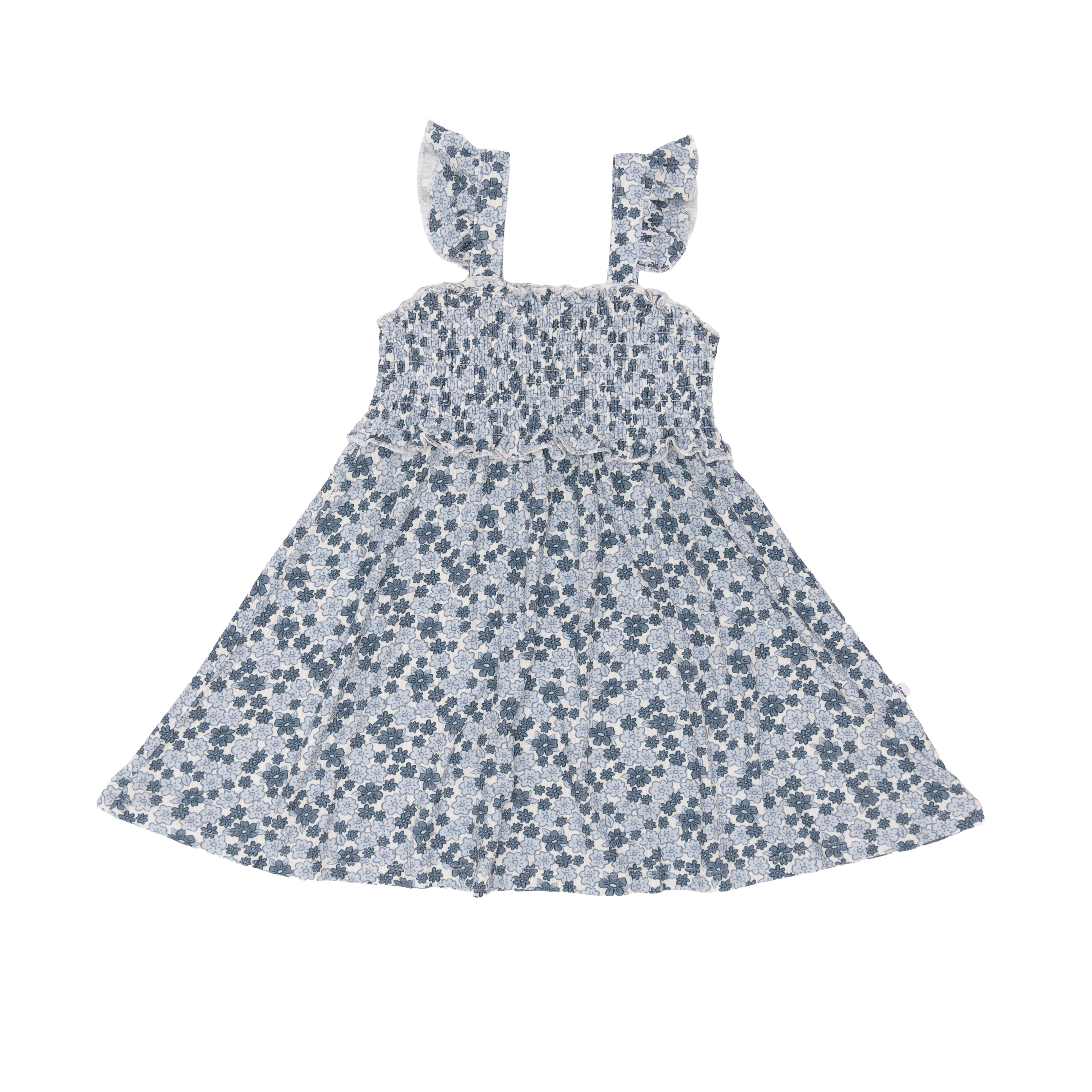 Bluebell Blossoms Small Ribbed Flutter Sleeve Dress