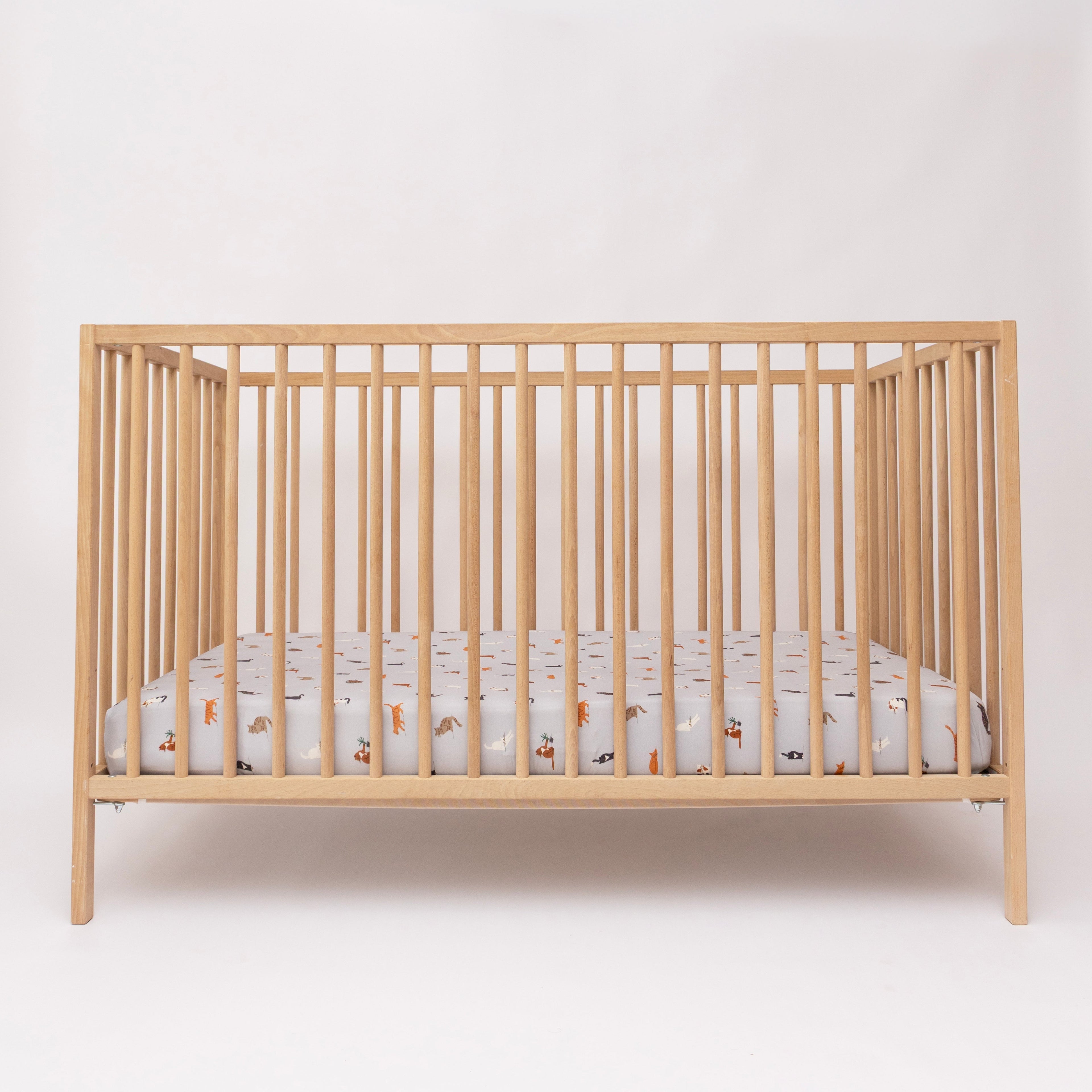 Cats Gray Crib Sheet