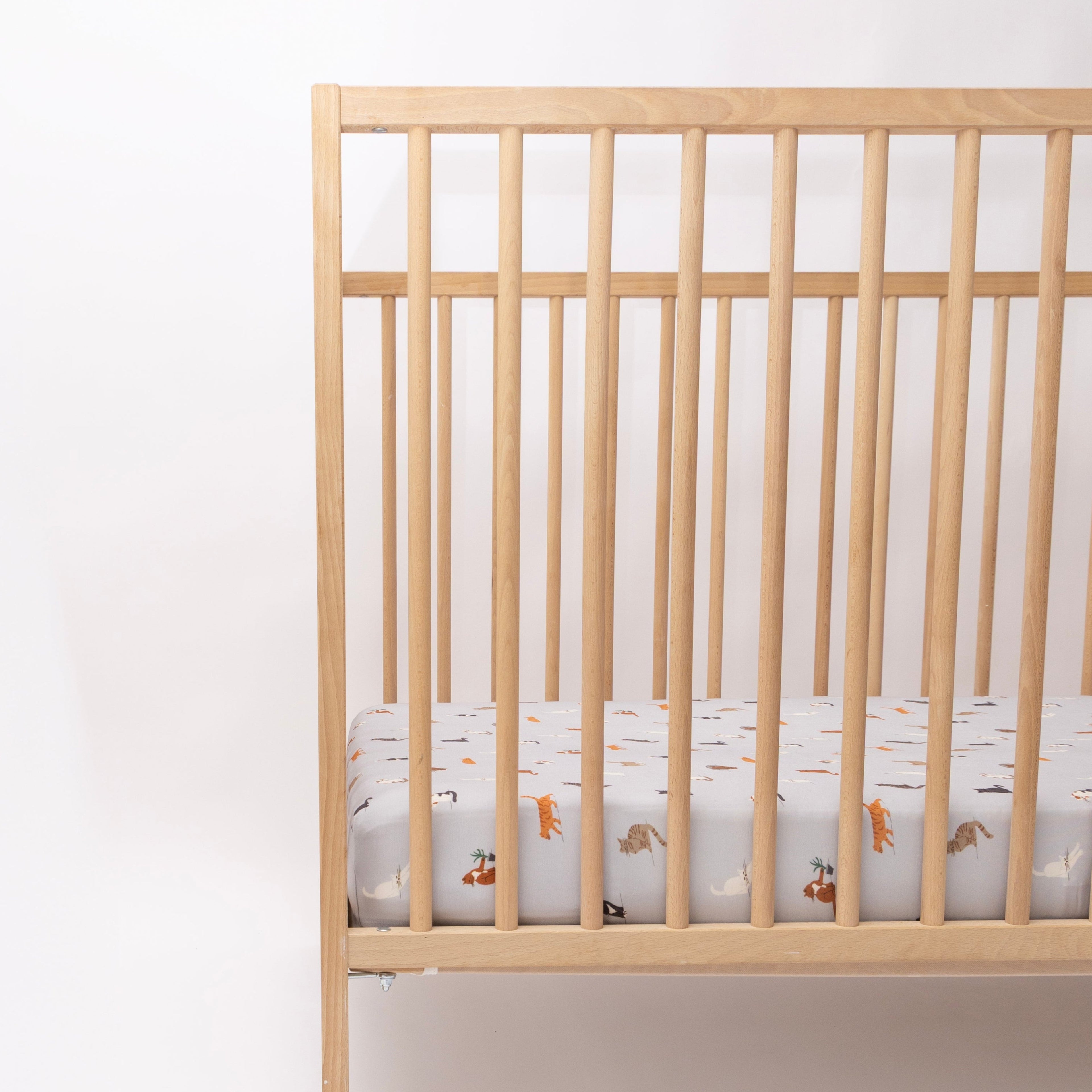 Cats Gray Crib Sheet