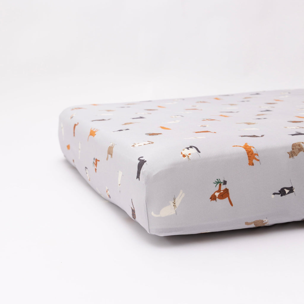 Cats Gray Crib Sheet