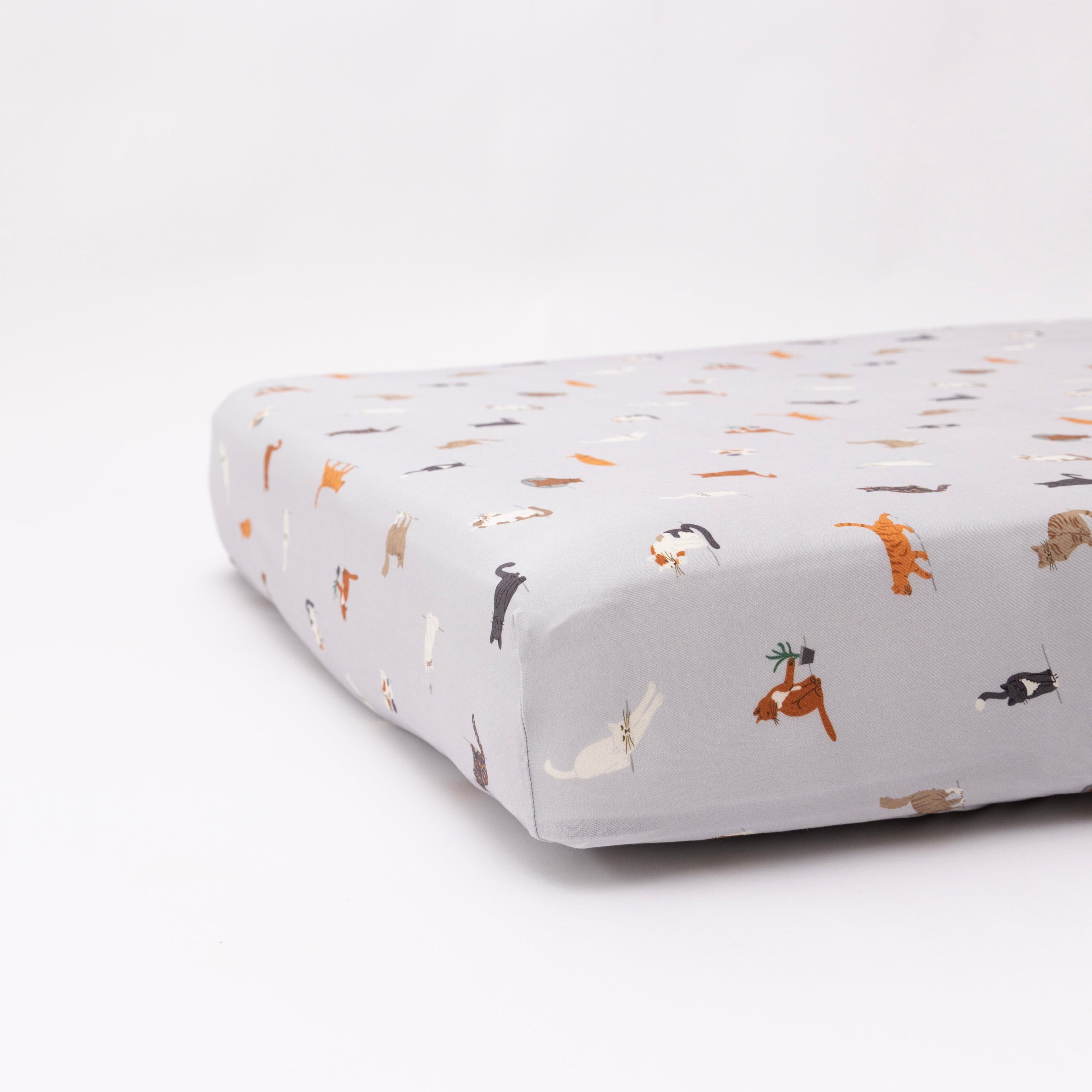 Cats Gray Crib Sheet