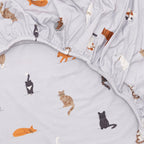 Cats Gray Crib Sheet