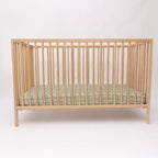 Grid Sage Green Crib Sheet