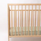Grid Sage Green Crib Sheet