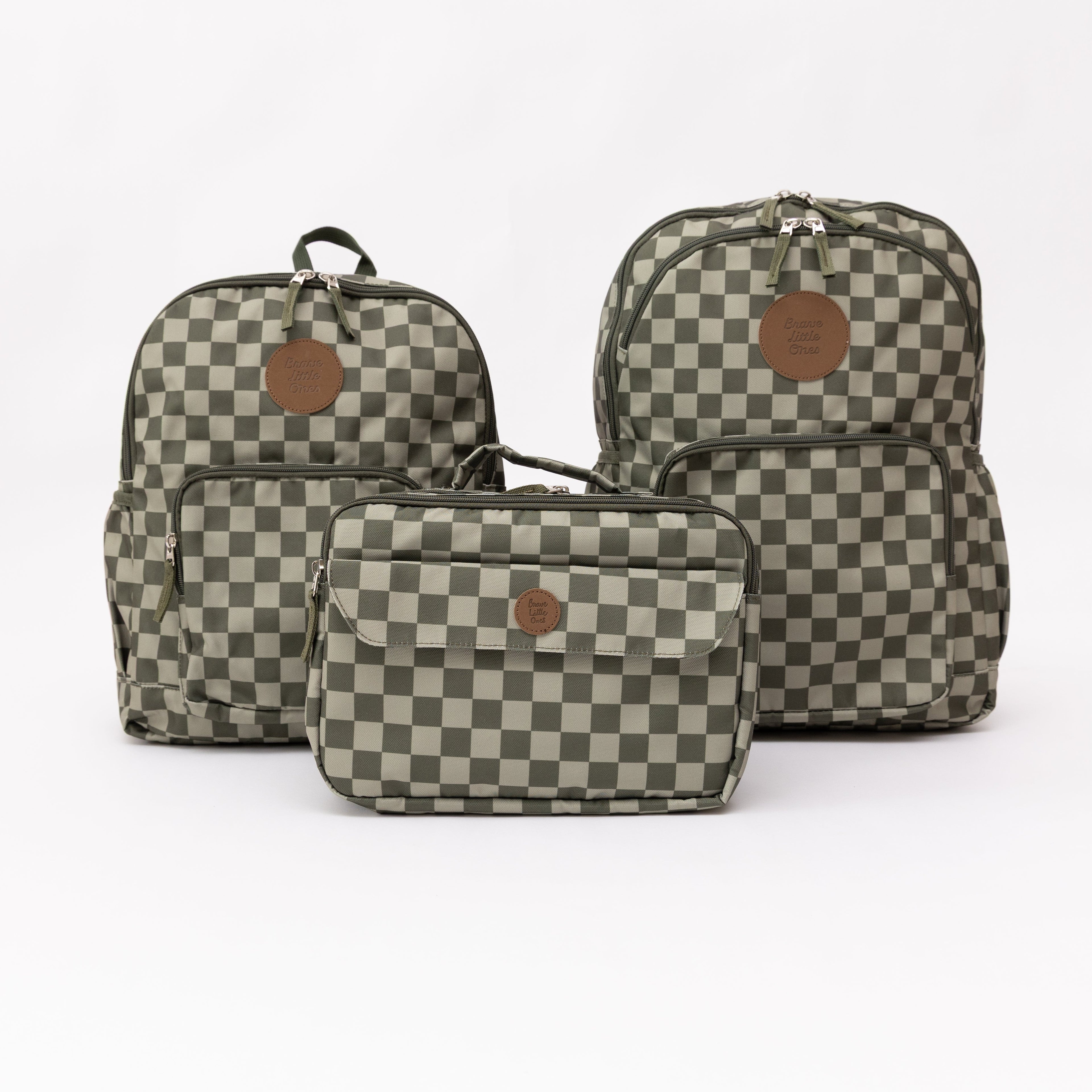 Dark Checkered Large Backpack