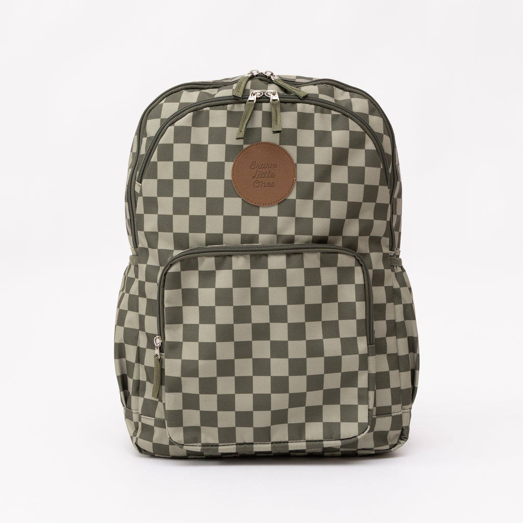 Dark Checkered Large Backpack