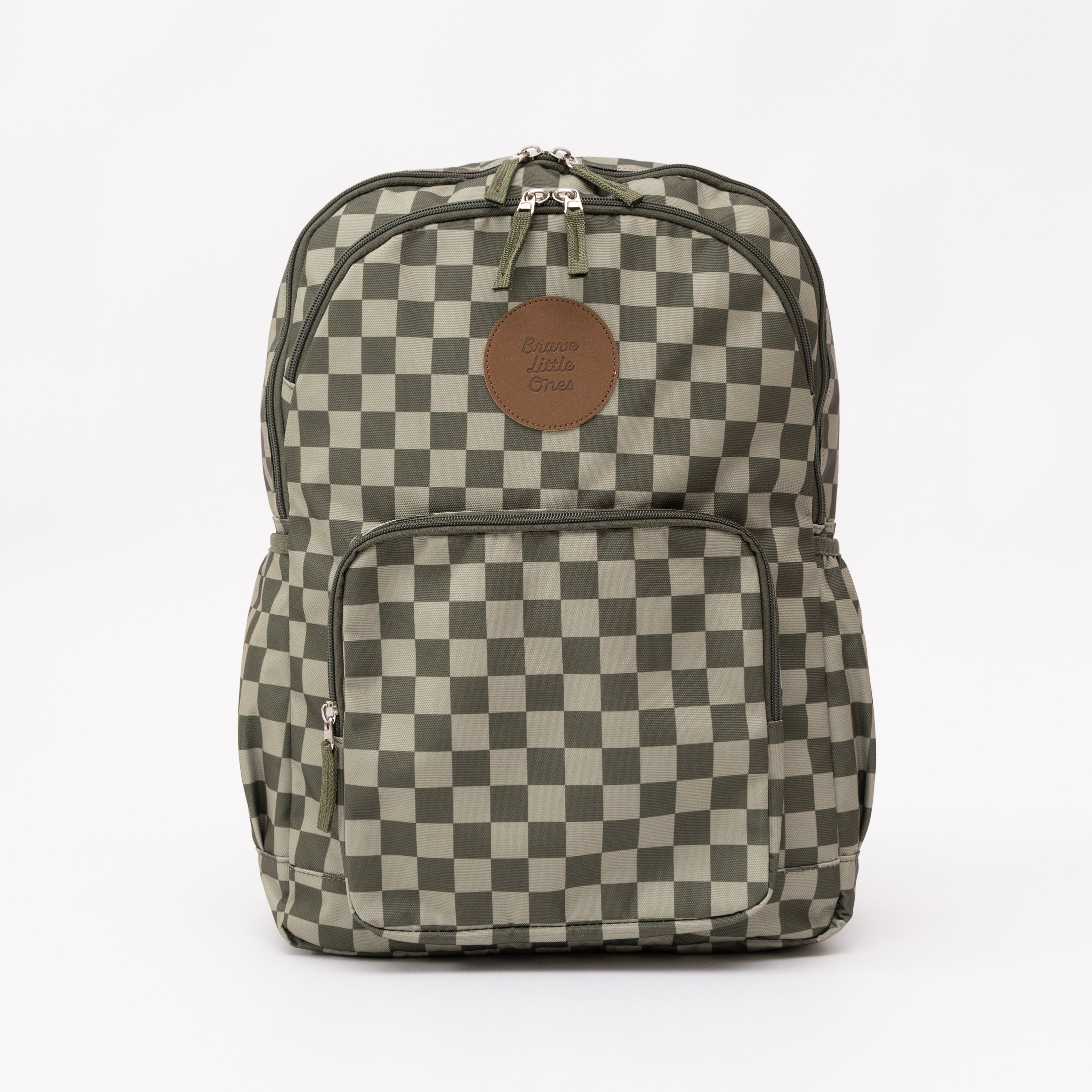 Dark Checkered Large Backpack