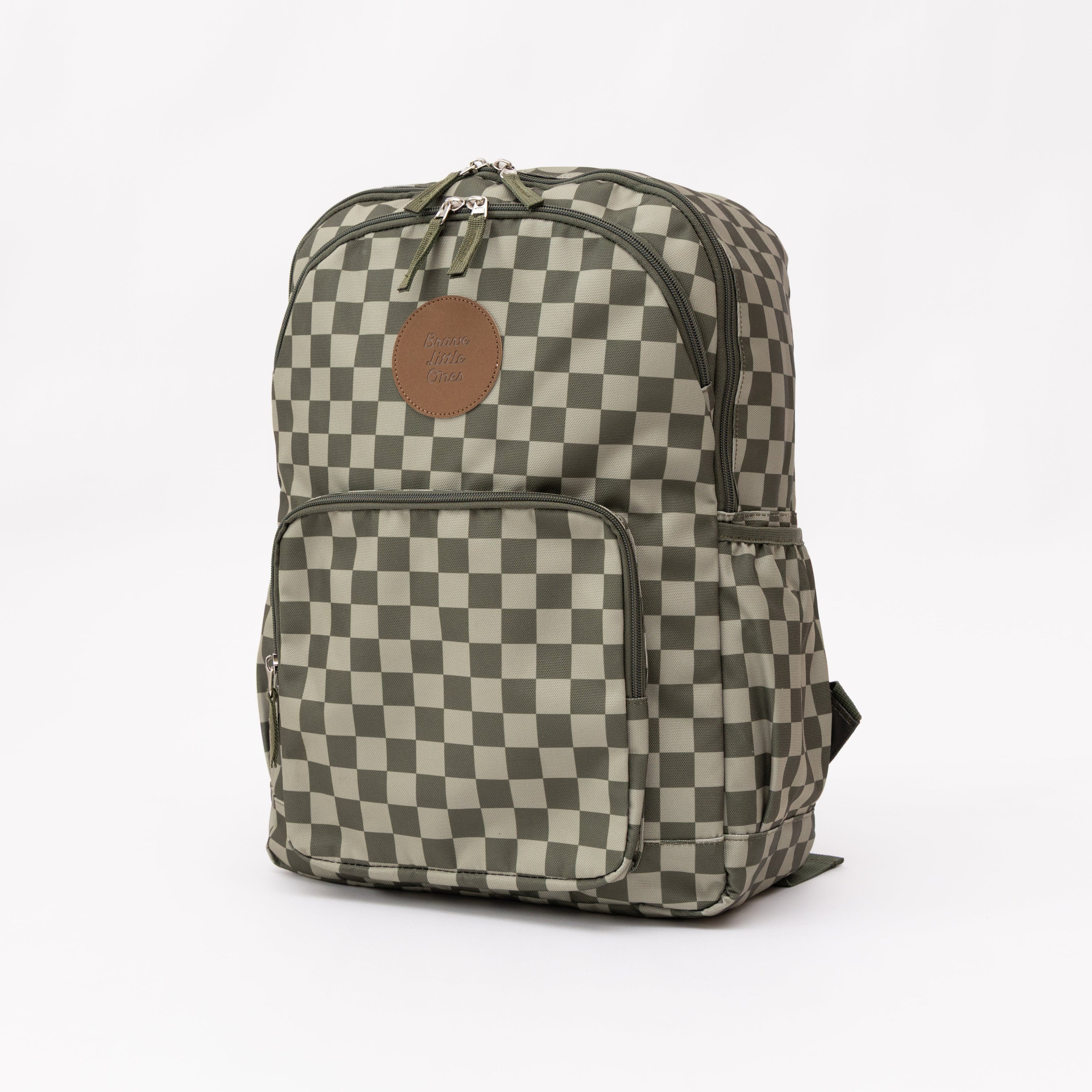 Dark Checkered Large Backpack