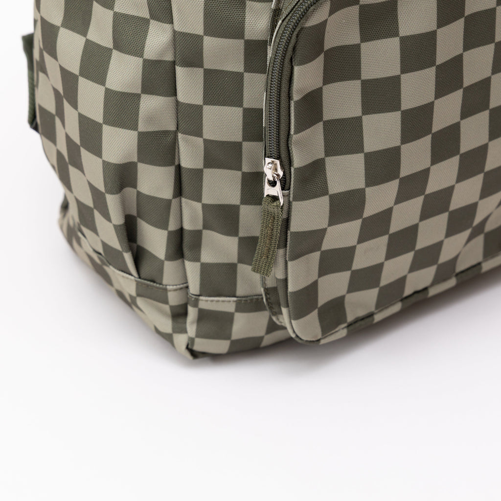 Dark Checkered Large Backpack
