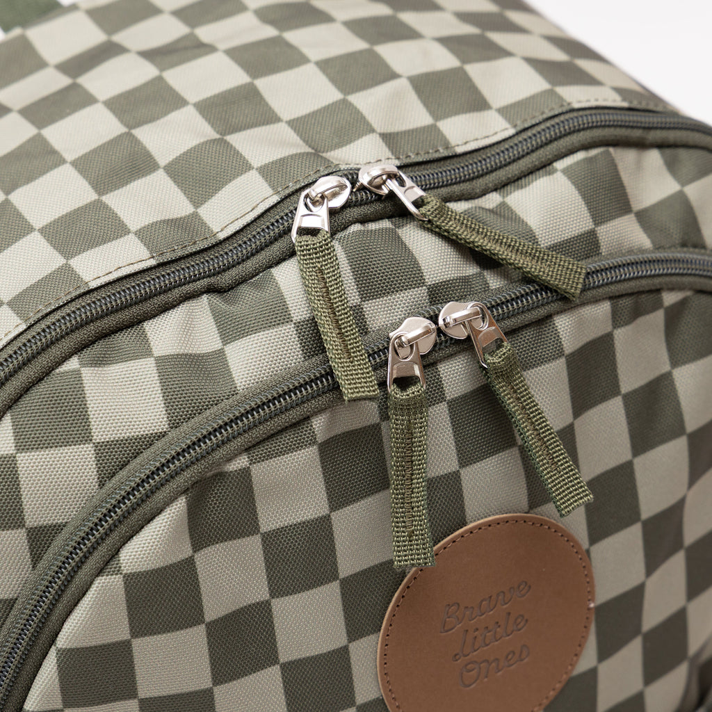 Dark Checkered Large Backpack