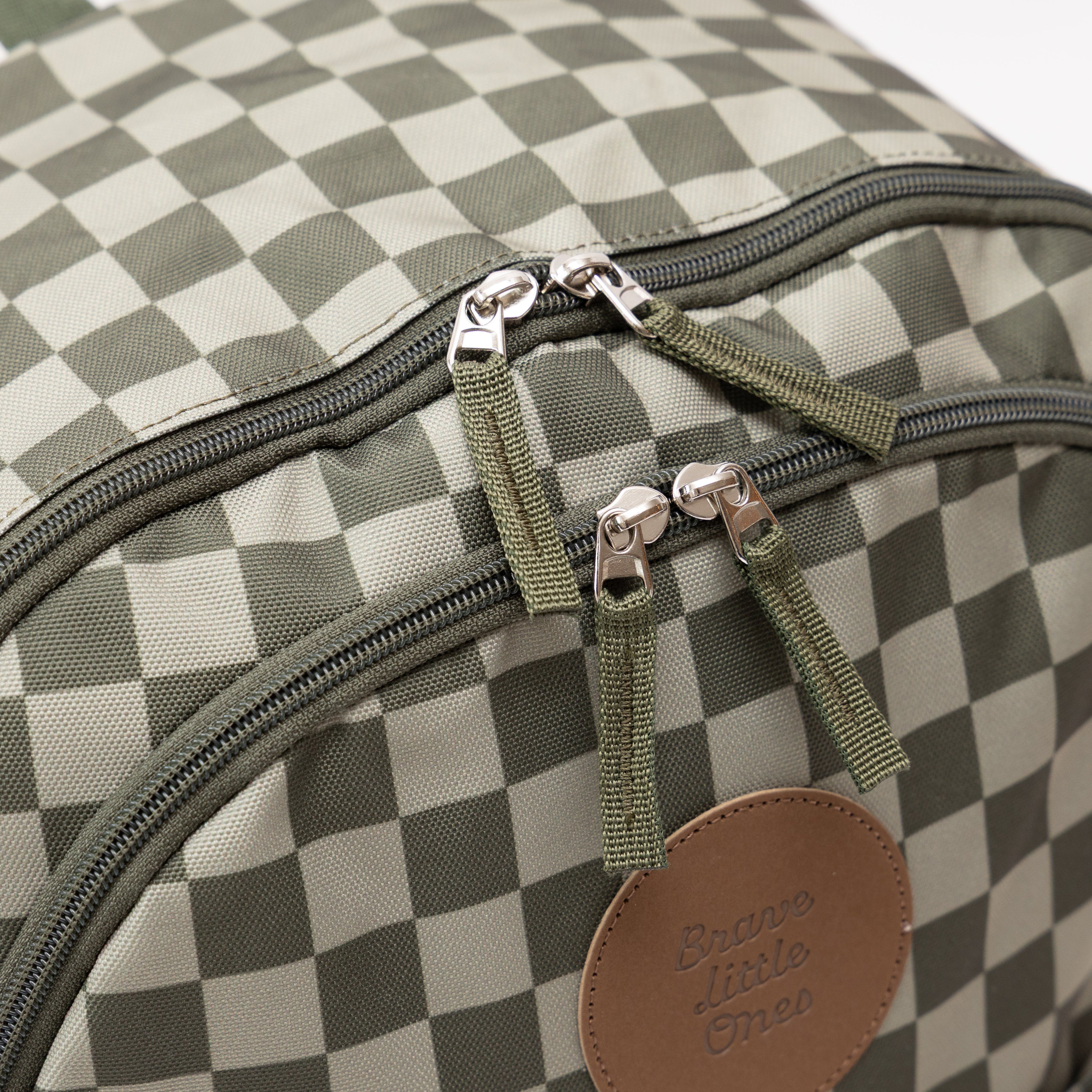Dark Checkered Large Backpack