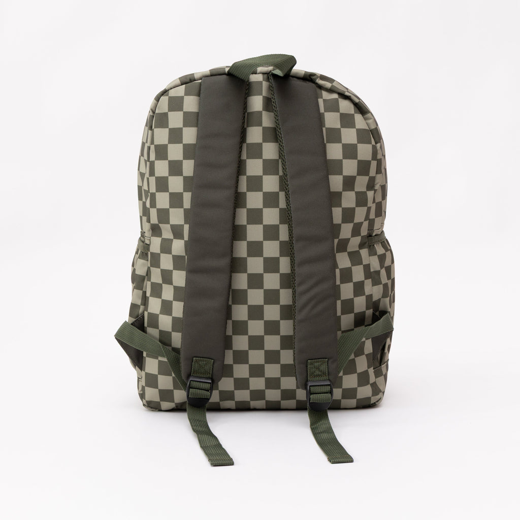Dark Checkered Large Backpack