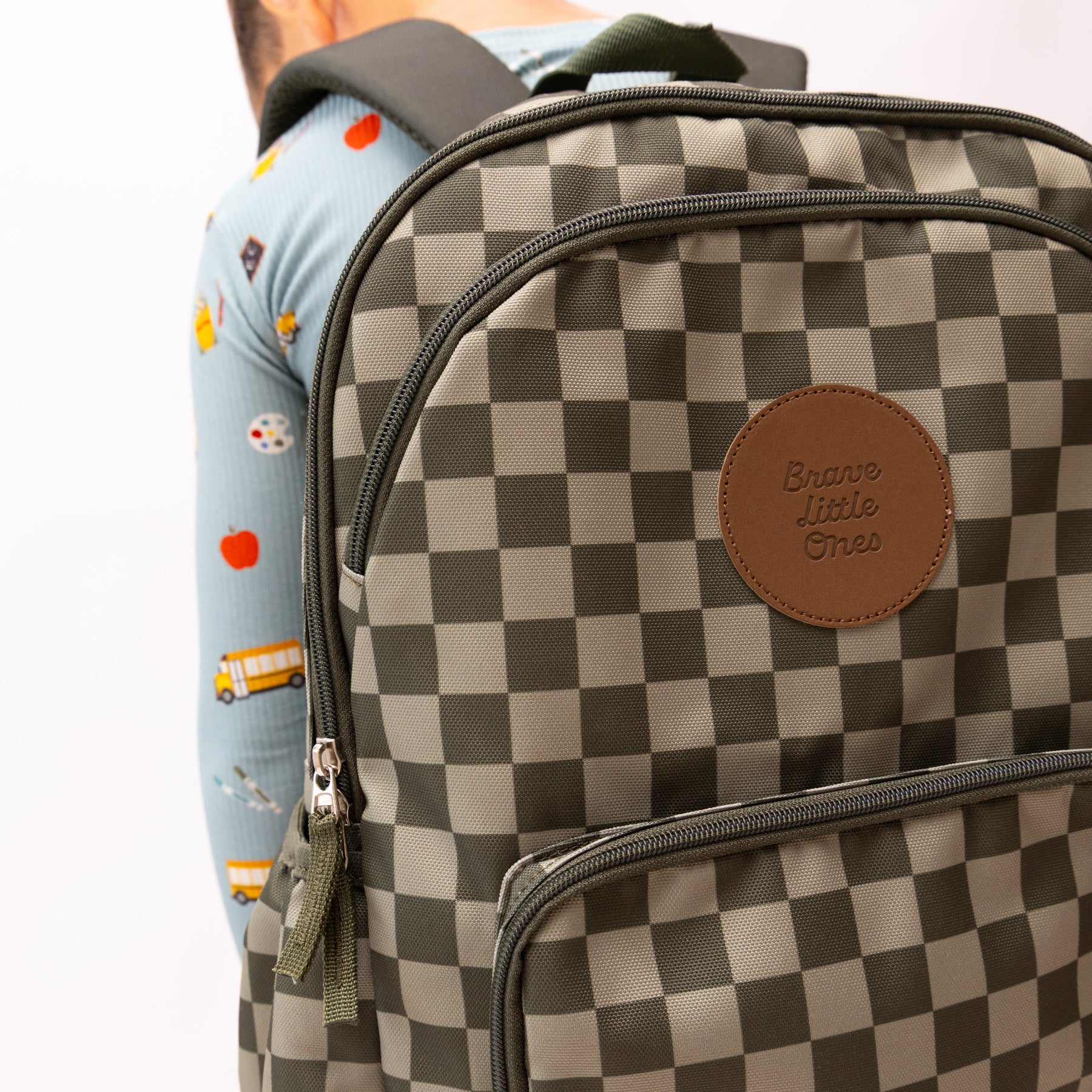 Dark Checkered Large Backpack