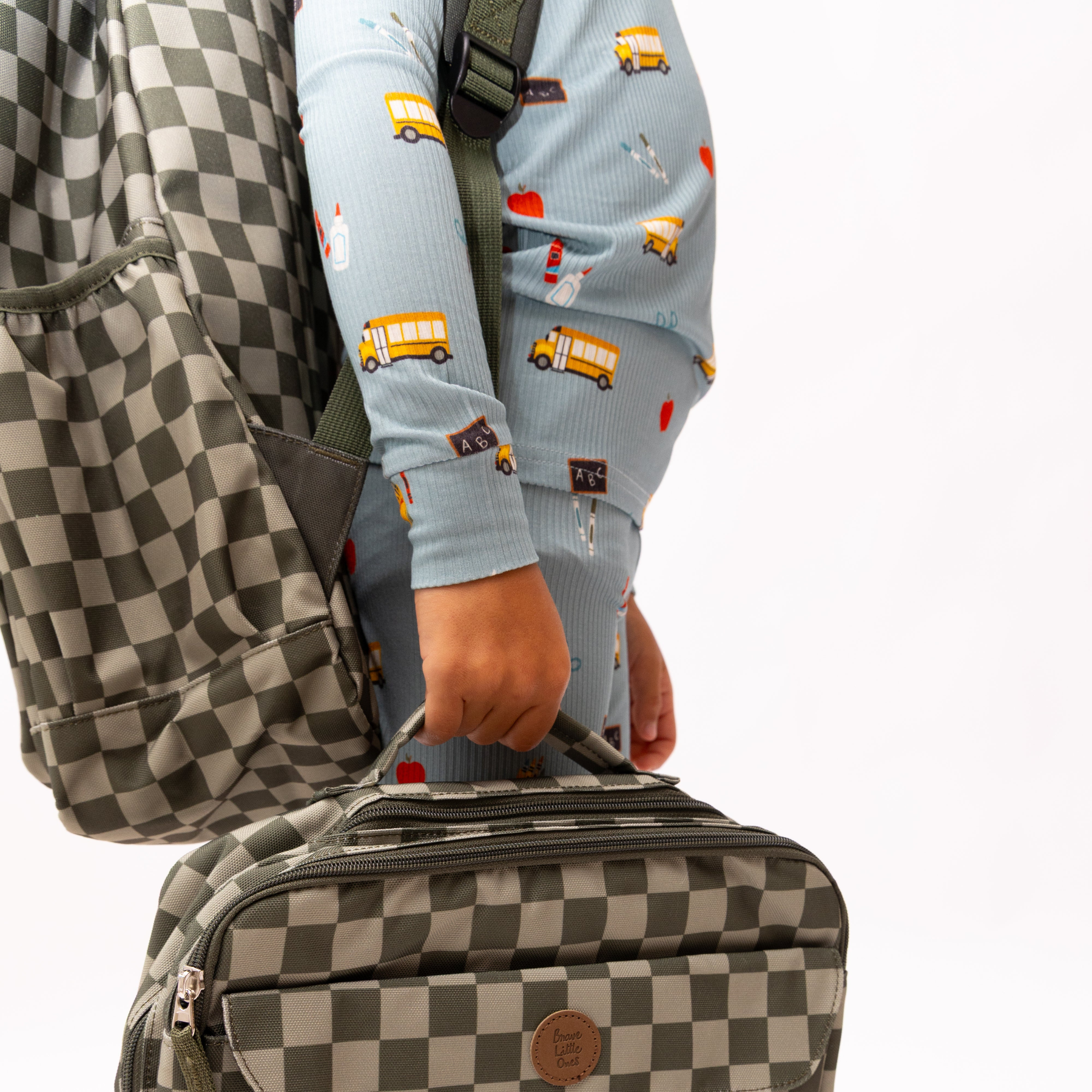 Dark Checkered Large Backpack
