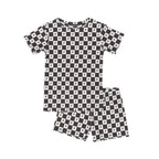 Checkered Lightning Bolt Small Ribbed Shorts Two-Piece Set