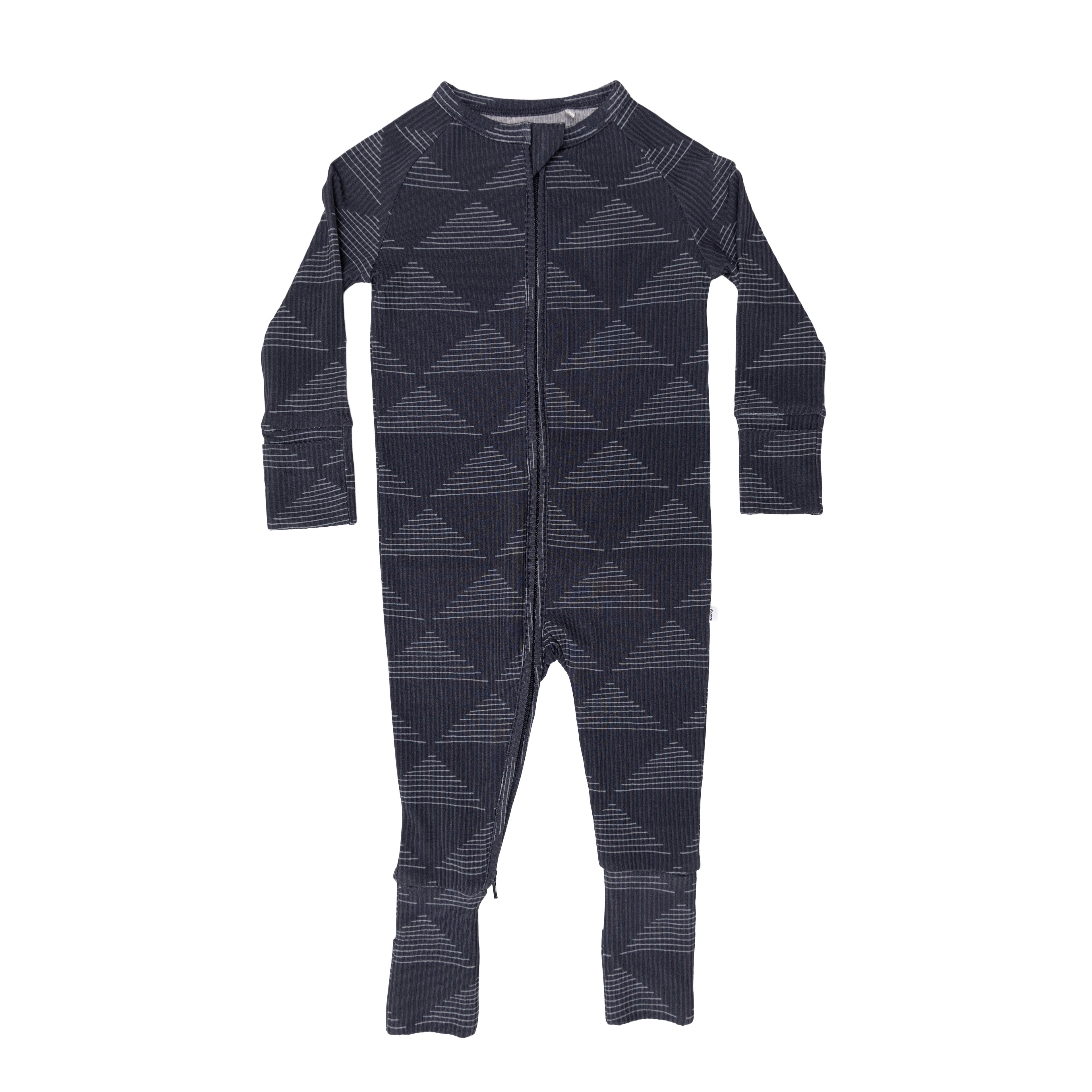 Triangles Small Ribbed Zip Romper