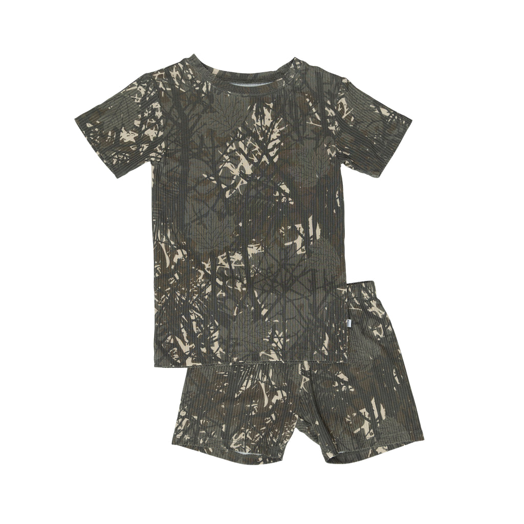 Woodland Camo Small Ribbed Shorts Two-Piece Set