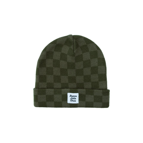 Checkered Knit Beanie