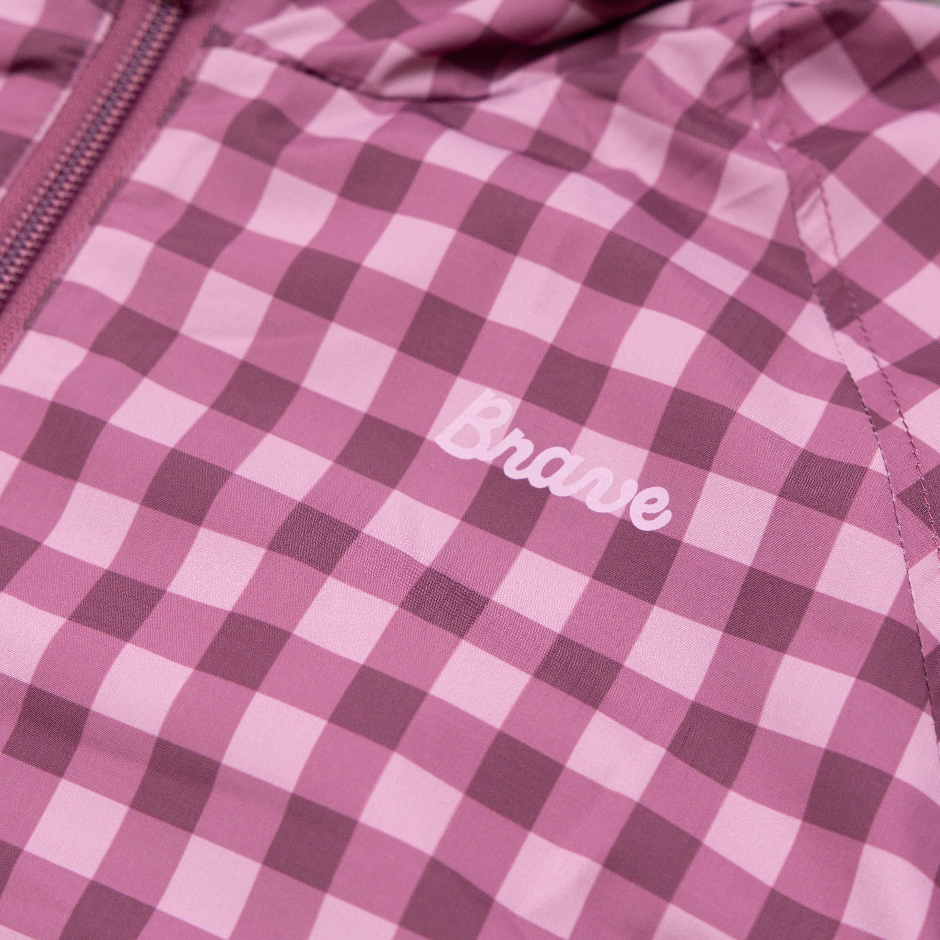 Deep Plum Gingham Puffer Jacket