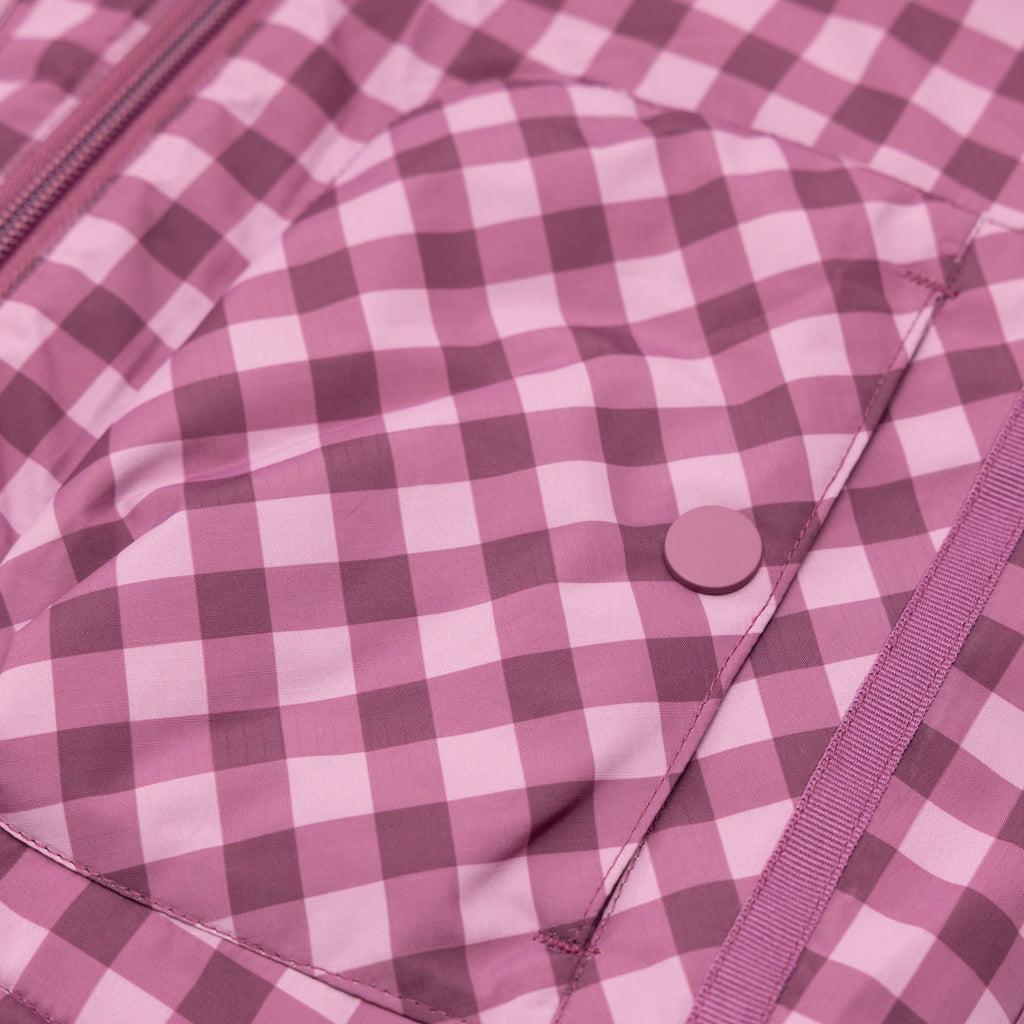 Deep Plum Gingham Puffer Jacket