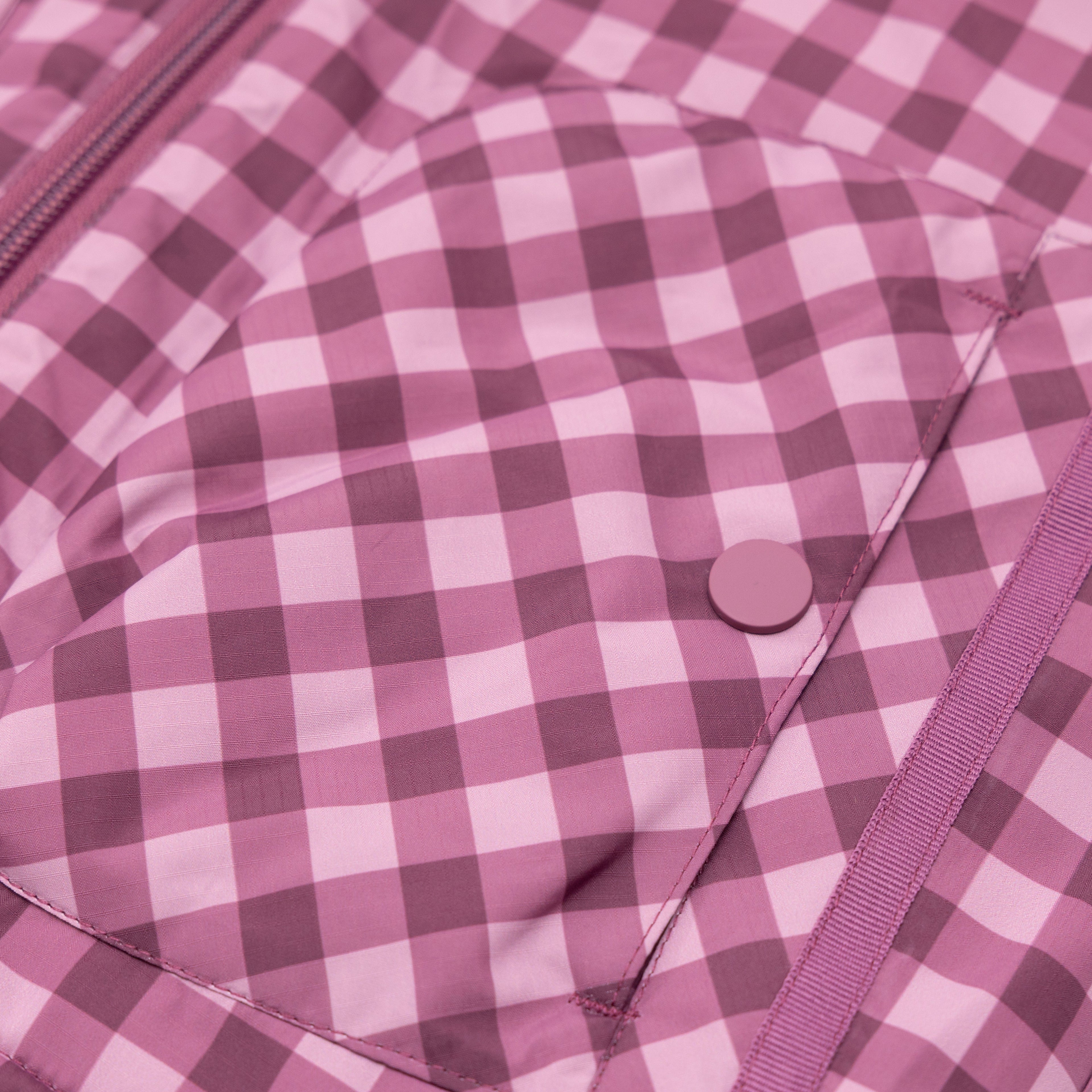 Deep Plum Gingham Puffer Jacket