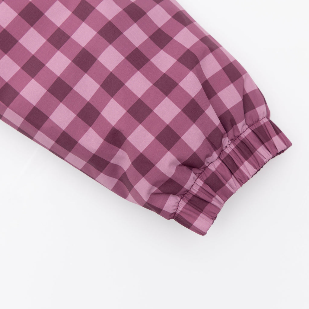 Deep Plum Gingham Puffer Jacket