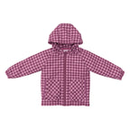 Deep Plum Gingham Puffer Jacket