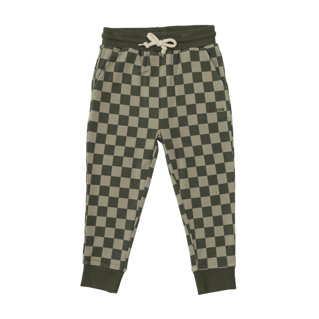 Checkered Bamboo French Terry Joggers