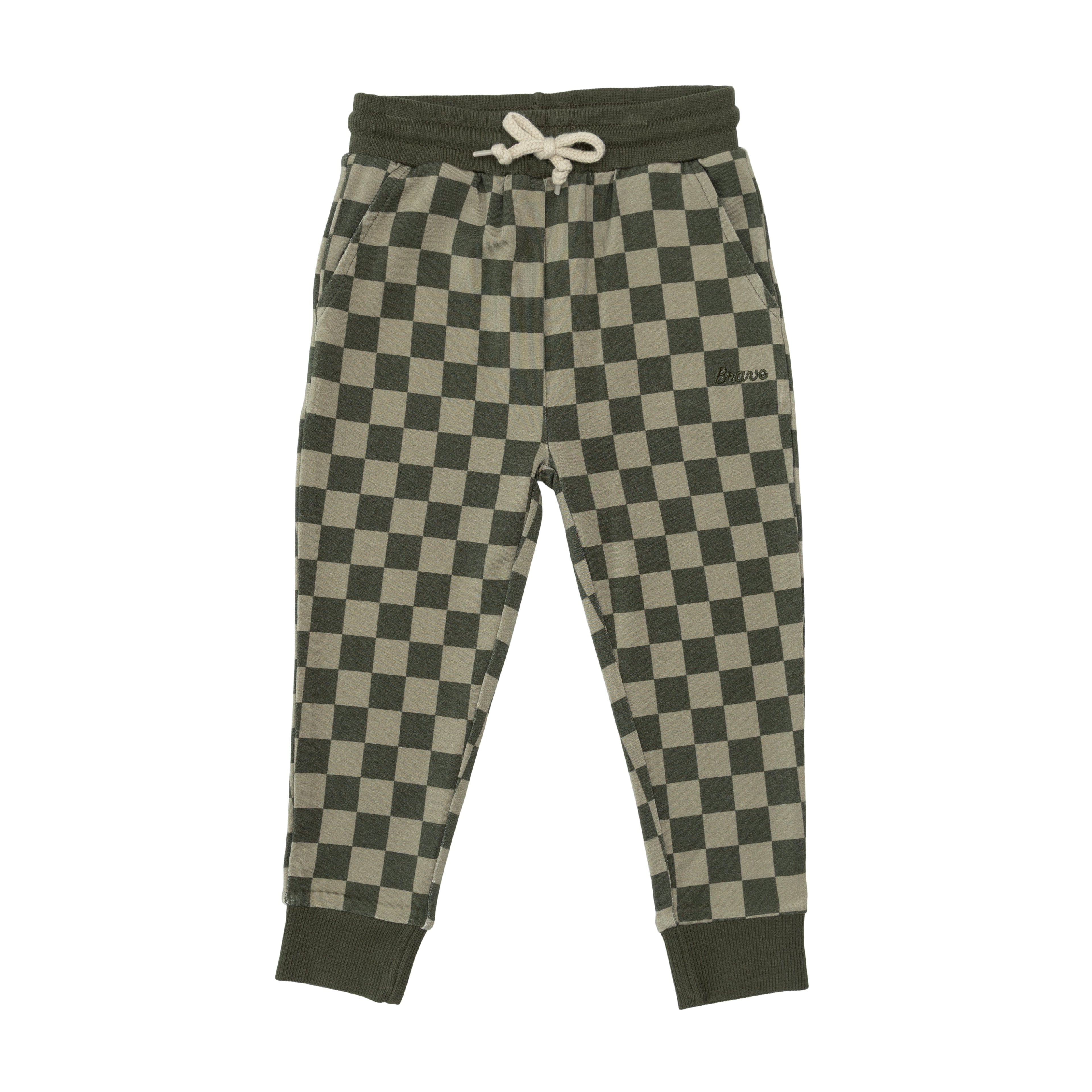 Checkered Bamboo French Terry Joggers