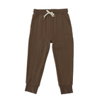 Brown Vertical Stripe Bamboo French Terry Pullover & Jogger Set