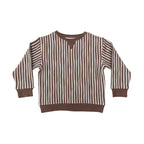 Brown Vertical Stripe Bamboo French Terry Pullover