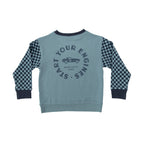 Slate Blue Start Your Engines Bamboo French Terry Pullover