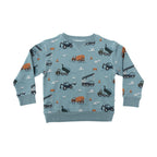 Slate Blue Construction Bamboo French Terry Pullover