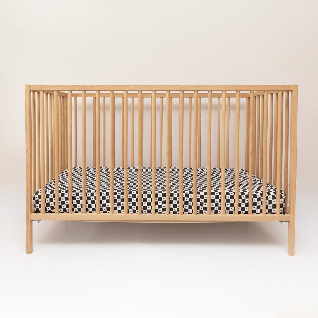Checkered Lightning Bolt Crib Sheet