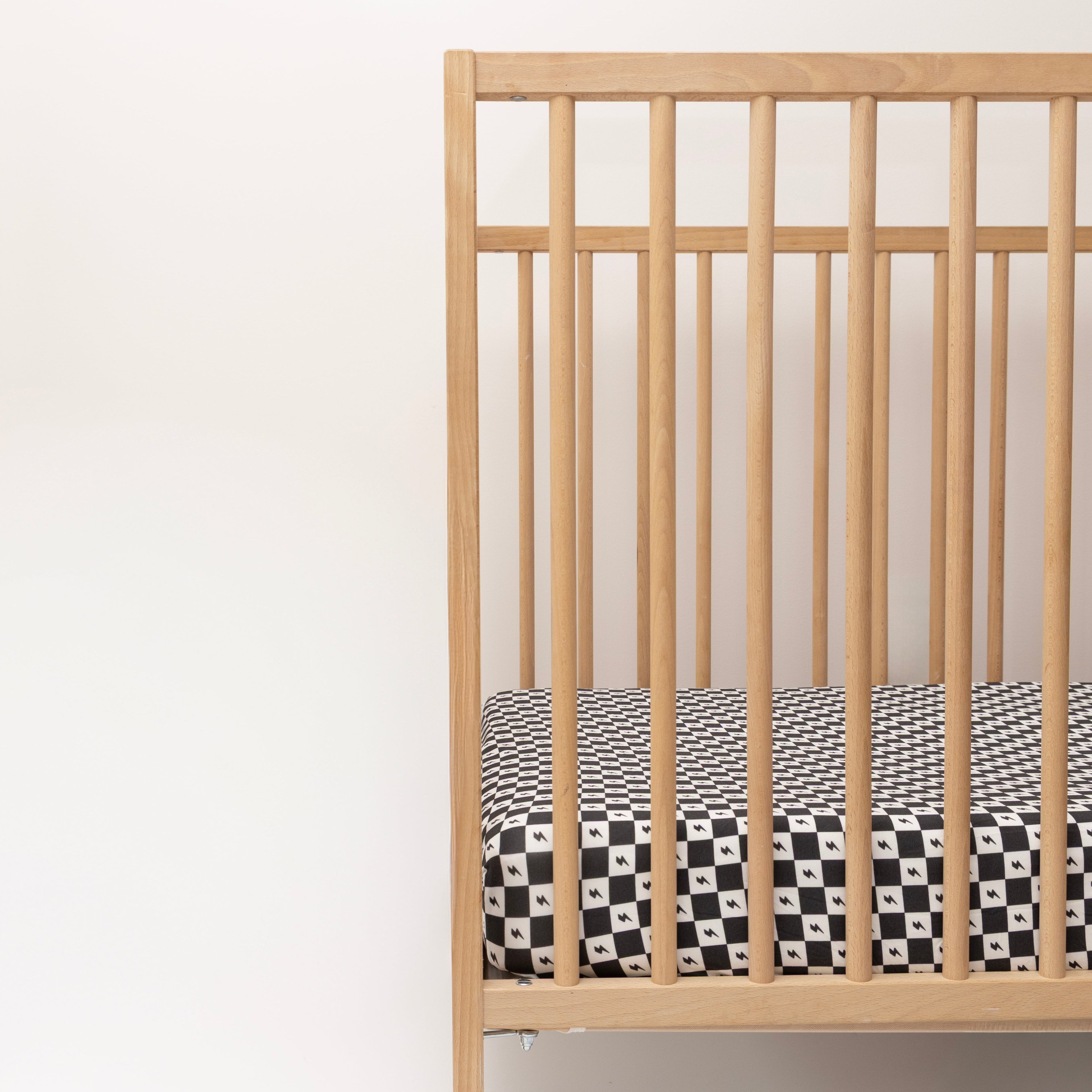 Checkered Lightning Bolt Crib Sheet