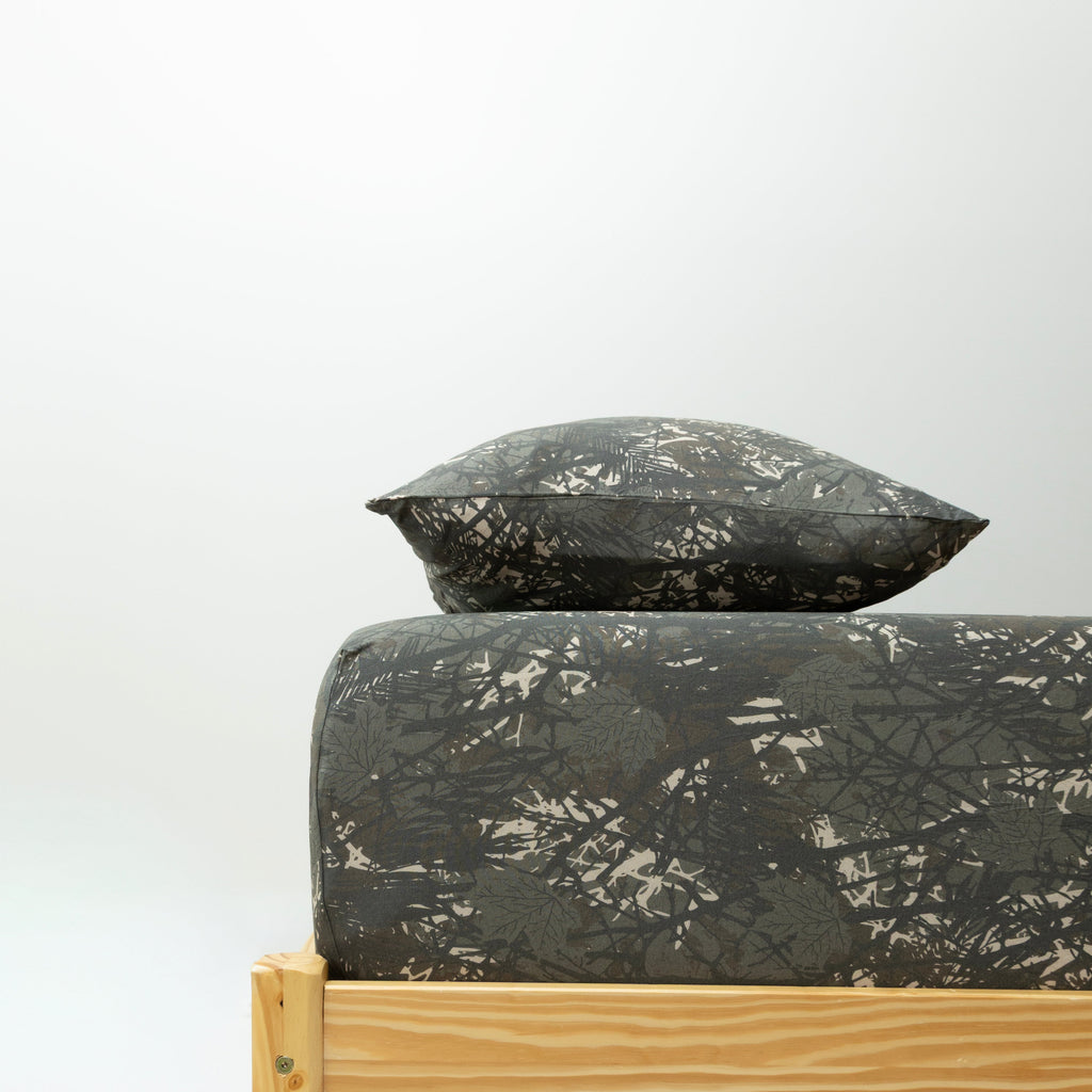 Woodland Camo Twin Sheet With Pillow Case