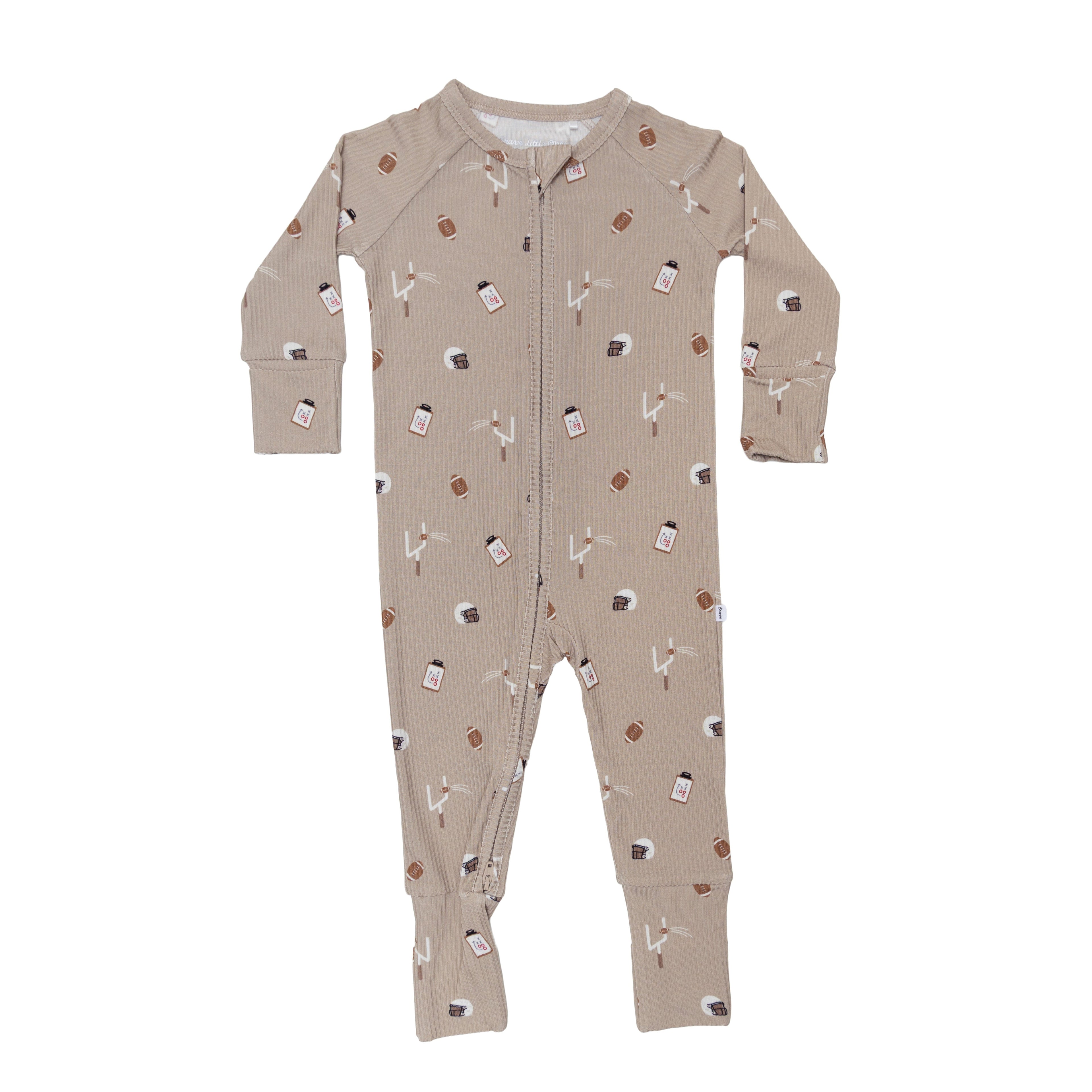 Football Small Ribbed Zip Romper