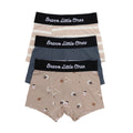 Football, Dark Steel Blue and Tan Wide Stripe Boxer Brief 3 pack