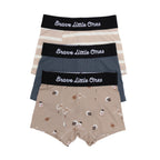 Football, Dark Steel Blue and Tan Wide Stripe Boxer Brief 3 pack