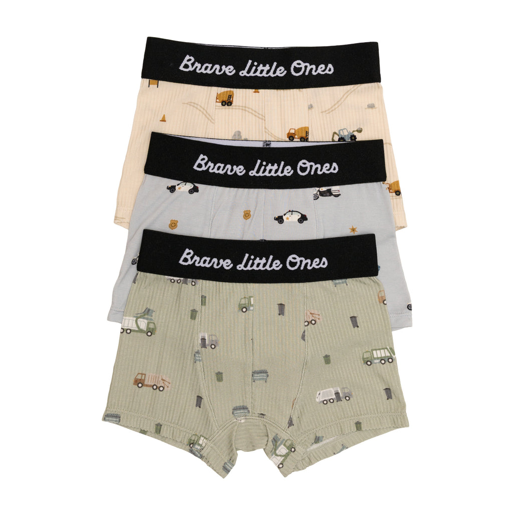 Trash Trucks, Police and Construction Boxer Brief 3 pack